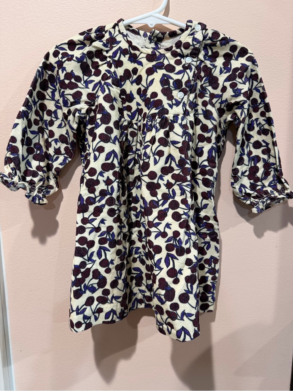 Bonpoint Ivory Tunic with Purple and Navy Berry Print